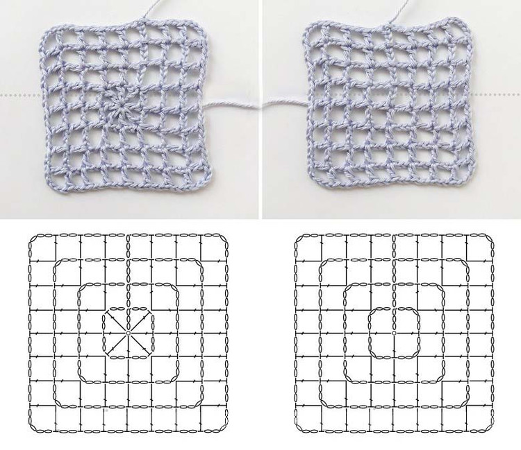 基礎(chǔ)方片的鉤織方法圖解 - 心路獨(dú)舞 - 愛自然 愛生活  愛美麗
